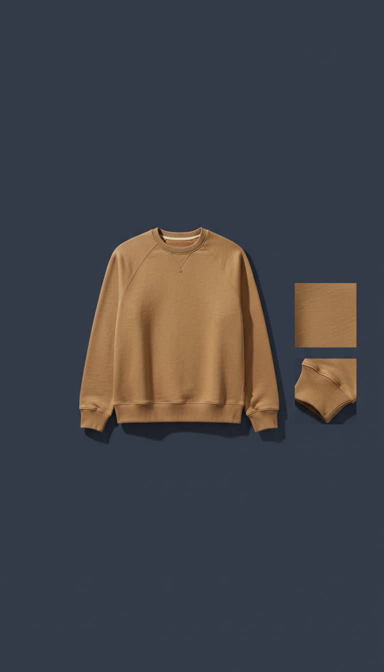 Camel Tan Tailored Sweatshirt