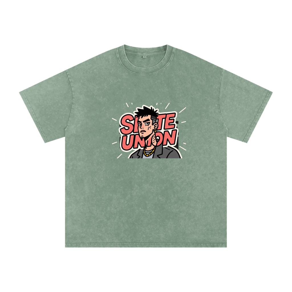 Snow Washed Oversized Cotton T-Shirt