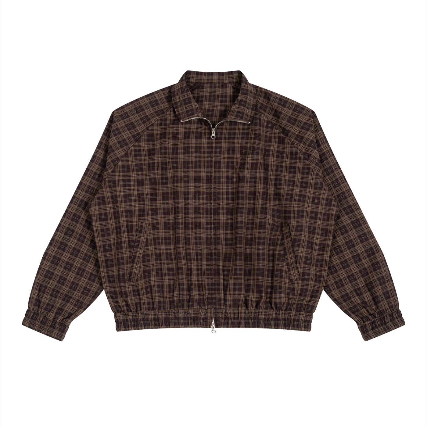 Plaid Full-Zip Track Jacket