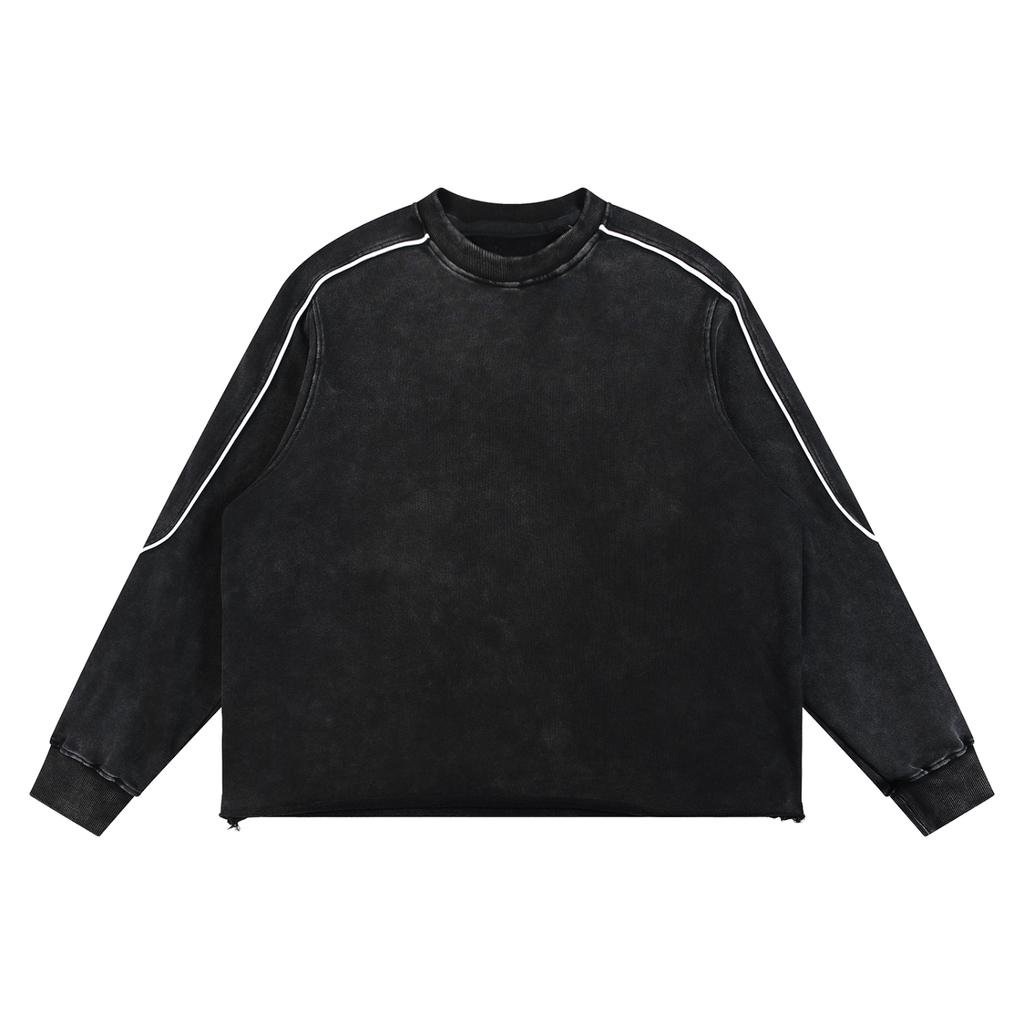 Mineral Wash Piping Raw Hem Sweatshirt
