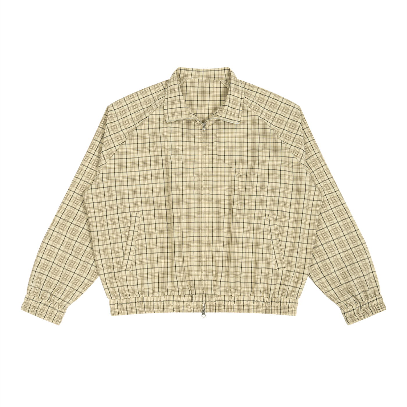 Plaid Full-Zip Track Jacket