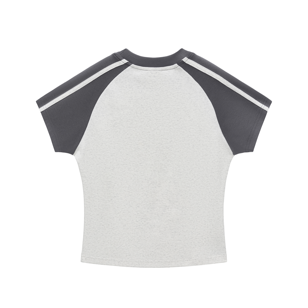 Contrast Stripes Bodycon Raglan  Sleeve T-Shirt